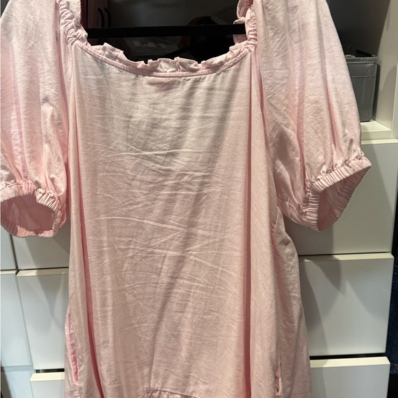 Pink Ruffled Button-Down Dress - Picture 3 of 4